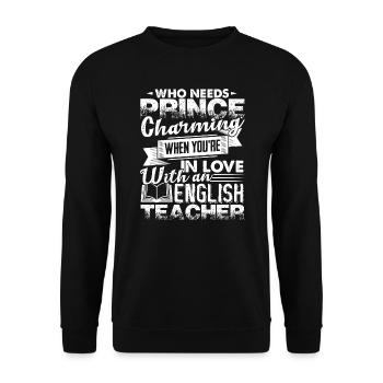 English Teacher In Love With An English Teacher - Unisex Sweatshirt - black - Front - Alina (178cm) & Michal (187cm)