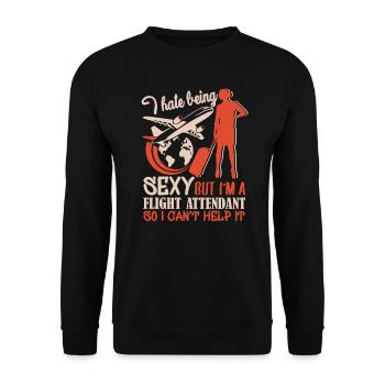 Flight Attendant I'm A Sexy Flight Attendant - Unisex Sweatshirt - black - Front - Alina (178cm) & Michal (187cm)