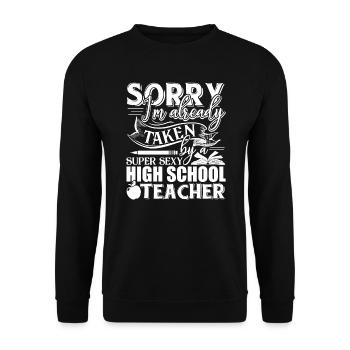 Taken By Sexy High School Teacher - Unisex Sweatshirt - black - Front - Alina (178cm) & Michal (187cm)