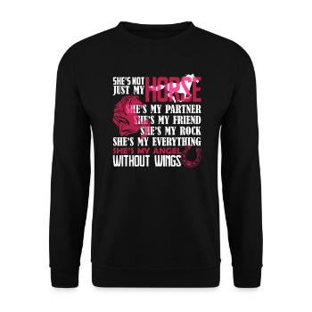 Horse She's Not Just My Horse - Unisex Sweatshirt - black - Front - Alina (178cm) & Michal (187cm)