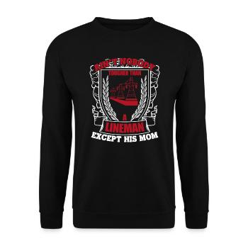 Lineman Lineman Mom Is Tougher - Unisex Sweatshirt - black - Front - Alina (178cm) & Michal (187cm)