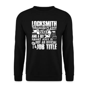 Locksmith Locksmith Job Title - Unisex Sweatshirt - black - Front - Alina (178cm) & Michal (187cm)