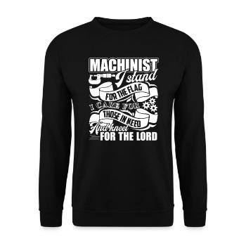 Machinist Machinist I Stand For The Flag - Unisex Sweatshirt - black - Front - Alina (178cm) & Michal (187cm)