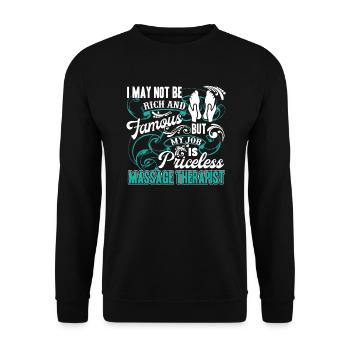 Massage Therapist My Job Priceless - Unisex Sweatshirt - black - Front - Alina (178cm) & Michal (187cm)