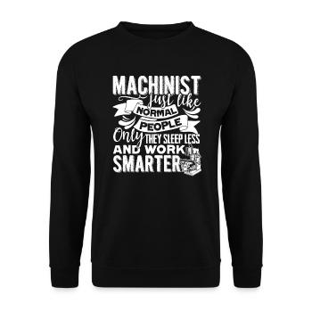 Machinist Machinist Sleep Less And Work Smarter - Unisex Sweatshirt - black - Front - Alina (178cm) & Michal (187cm)