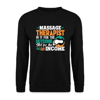 Massage Therapist In It For The Outcome - Unisex Sweatshirt - black - Front - Alina (178cm) & Michal (187cm)