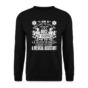 Medical Assistant Has A Heart To Care - Unisex Sweatshirt - black - Front - Alina (178cm) & Michal (187cm)