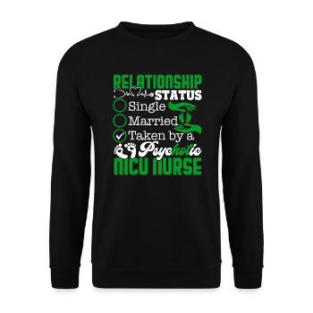 Nicu Nurse Relationship Status - Unisex Sweatshirt - black - Front - Alina (178cm) & Michal (187cm)