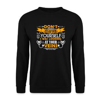 Nurse I Was Looking At Your Veins - Unisex Sweatshirt - black - Front - Alina (178cm) & Michal (187cm)