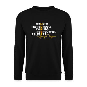 Nurse Nurse Gentle Nurturing Caring Respectful - Unisex Sweatshirt - black - Front - Alina (178cm) & Michal (187cm)