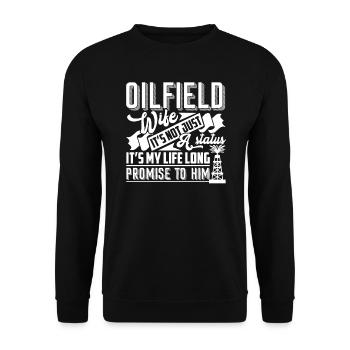 Oilfield Wife It's Not Just A Status - Unisex Sweatshirt - black - Front - Alina (178cm) & Michal (187cm)