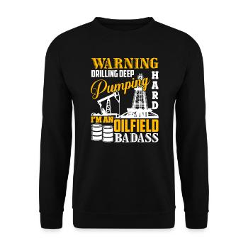 I'm An Oilfield Badass - Unisex Sweatshirt - black - Front - Alina (178cm) & Michal (187cm)