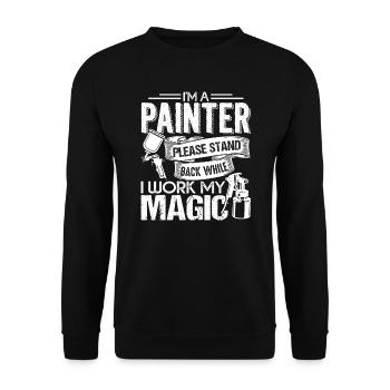 Painter Painter I Work My Magic - Unisex Sweatshirt - black - Front - Alina (178cm) & Michal (187cm)
