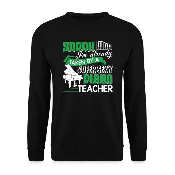 Piano Teacher Taken By Sexy Piano Teacher - Unisex Sweatshirt - black - Front - Alina (178cm) & Michal (187cm)