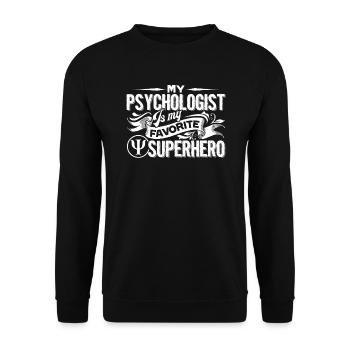 Psychologist Psychologist Is My Superhero - Unisex Sweatshirt - black - Front - Alina (178cm) & Michal (187cm)