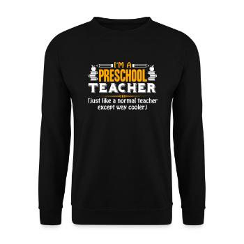 Preschool Teacher Preschool Teacher Cooler - Unisex Sweatshirt - black - Front - Alina (178cm) & Michal (187cm)