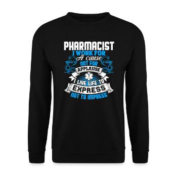 Pharmacist Pharmacist I Work For A Cause - Unisex Sweatshirt - black - Front - Alina (178cm) & Michal (187cm)