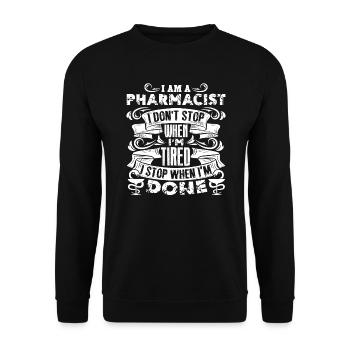 Pharmacist Pharmacist I Stop When I'm Done - Unisex Sweatshirt - black - Front - Alina (178cm) & Michal (187cm)