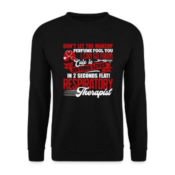 Respiratory Therapist Saving Lives - Unisex Sweatshirt - black - Front - Alina (178cm) & Michal (187cm)