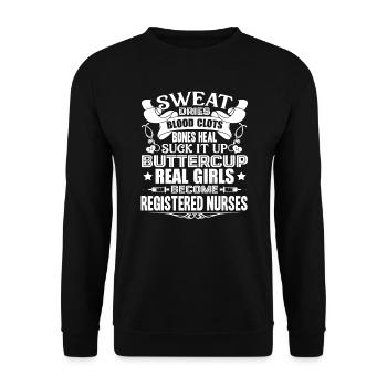 Registered Nurse Registered Nurse Girl - Unisex Sweatshirt - black - Front - Alina (178cm) & Michal (187cm)