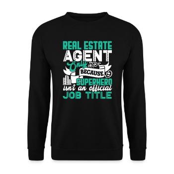 Real Estate Real Estate Agent Job Title - Unisex Sweatshirt - black - Front - Alina (178cm) & Michal (187cm)
