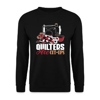 Quilter Quilters Are Cut Ups - Unisex Sweatshirt - black - Front - Alina (178cm) & Michal (187cm)