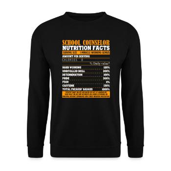School Counselor School Counselor Nutrition Facts - Unisex Sweatshirt - black - Front - Alina (178cm) & Michal (187cm)