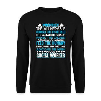 Social Worker Proud Social Worker - Unisex Sweatshirt - black - Front - Alina (178cm) & Michal (187cm)