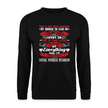 Social Worker Proud Social Worker Husband - Unisex Sweatshirt - black - Front - Alina (178cm) & Michal (187cm)