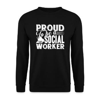 Social Worker Proud To Be A Social Worker - Unisex Sweatshirt - black - Front - Alina (178cm) & Michal (187cm)