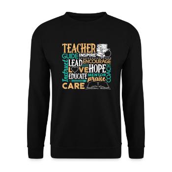 Teacher Teacher Care Guide Inspire - Unisex Sweatshirt - black - Front - Alina (178cm) & Michal (187cm)