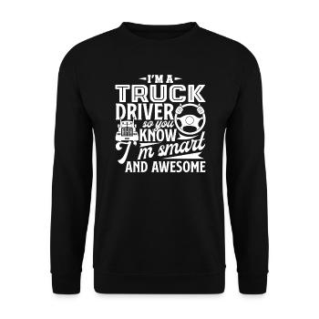 Truck Driver Smart Awesome Truck Driver - Unisex Sweatshirt - black - Front - Alina (178cm) & Michal (187cm)