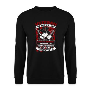 Veteran Veteran For The Ungrateful - Unisex Sweatshirt - black - Front - Alina (178cm) & Michal (187cm)