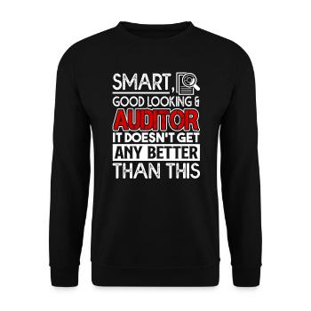 Auditor Smart Good Looking Auditor - Unisex Sweatshirt - black - Front - Alina (178cm) & Michal (187cm)