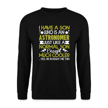 Astronomer My Son Is An Astronomer - Unisex Sweatshirt - black - Front - Alina (178cm) & Michal (187cm)