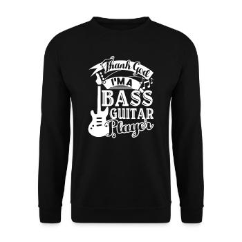 Bass Guitar Thank God I Am A Bass Guitar Player - Unisex Sweatshirt - black - Front - Alina (178cm) & Michal (187cm)