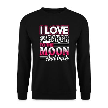 Baker I Love My Baker To The Moon And Back - Unisex Sweatshirt - black - Front - Alina (178cm) & Michal (187cm)