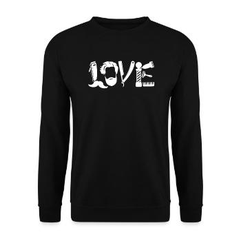 Barber Love Barber - Unisex Sweatshirt - black - Front - Alina (178cm) & Michal (187cm)