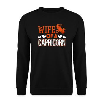 Capricorn Wife Of A Capricorn Sign of Zodiac - Unisex Sweatshirt - black - Front - Alina (178cm) & Michal (187cm)