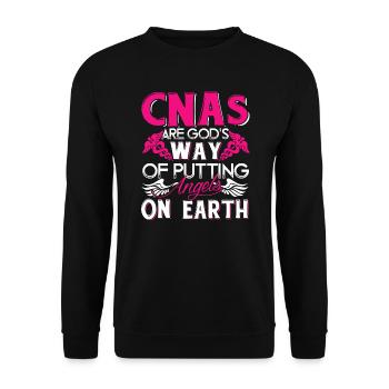CNA God Made CNA - Unisex Sweatshirt - black - Front - Alina (178cm) & Michal (187cm)