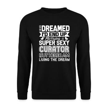 Curator Marrying A Super Sexy Curator - Unisex Sweatshirt - black - Front - Alina (178cm) & Michal (187cm)