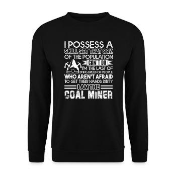 Coal Miner I Am Coal Miner - Unisex Sweatshirt - black - Front - Alina (178cm) & Michal (187cm)