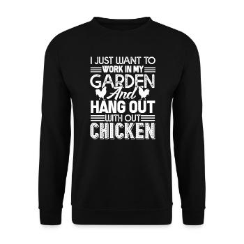 Chicken Hang Out With My Chickens - Unisex Sweatshirt - black - Front - Alina (178cm) & Michal (187cm)