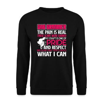 Dog Groomer Dog Groomer's Life - Unisex Sweatshirt - black - Front - Alina (178cm) & Michal (187cm)