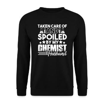 Chemist Spoiled By My Chemist Husband - Unisex Sweatshirt - black - Front - Alina (178cm) & Michal (187cm)