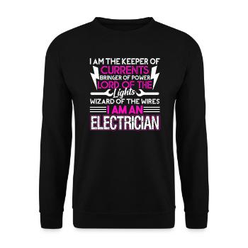 Electrician Electrician I'm The Keeper Of Currents - Unisex Sweatshirt - black - Front - Alina (178cm) & Michal (187cm)