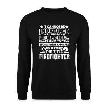 Firefighter Forever The Title Firefighter - Unisex Sweatshirt - black - Front - Alina (178cm) & Michal (187cm)