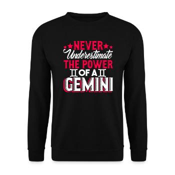 Gemini Never Underestimate The Power Of A Gemini - Unisex Sweatshirt - black - Front - Alina (178cm) & Michal (187cm)