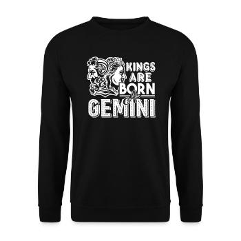 Gemini Kings Are Born As Gemini - Unisex Sweatshirt - black - Front - Alina (178cm) & Michal (187cm)