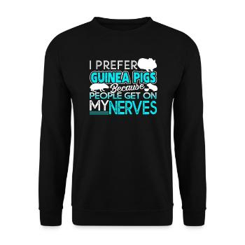 Guinea Pig I Prefer Guinea Pig - Unisex Sweatshirt - black - Front - Alina (178cm) & Michal (187cm)